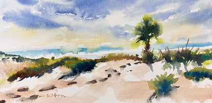 Original watercolor painting of dunes at Ponce Inlet