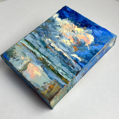 Ten Florida Moments #3 - Original Small Oil Painting Florida Coast 8x6”