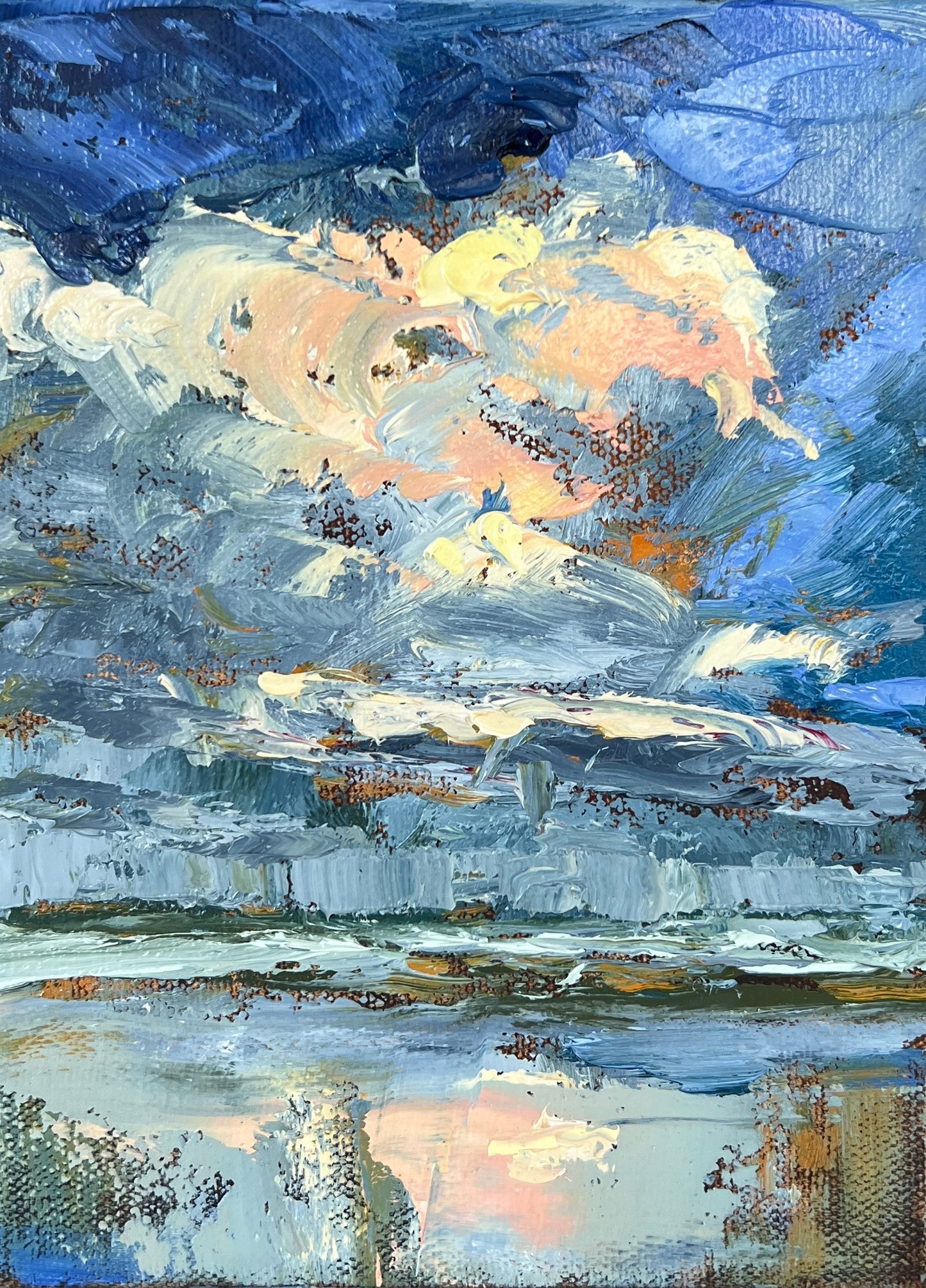 Ten Florida Moments #3 - Original Small Oil Painting Florida Coast 8x6”