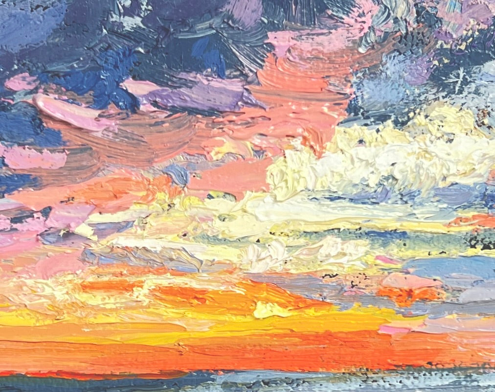 Ten Florida Moments No. 4 – Original Small Oil Painting Gulf Coast Sunset 6x8”