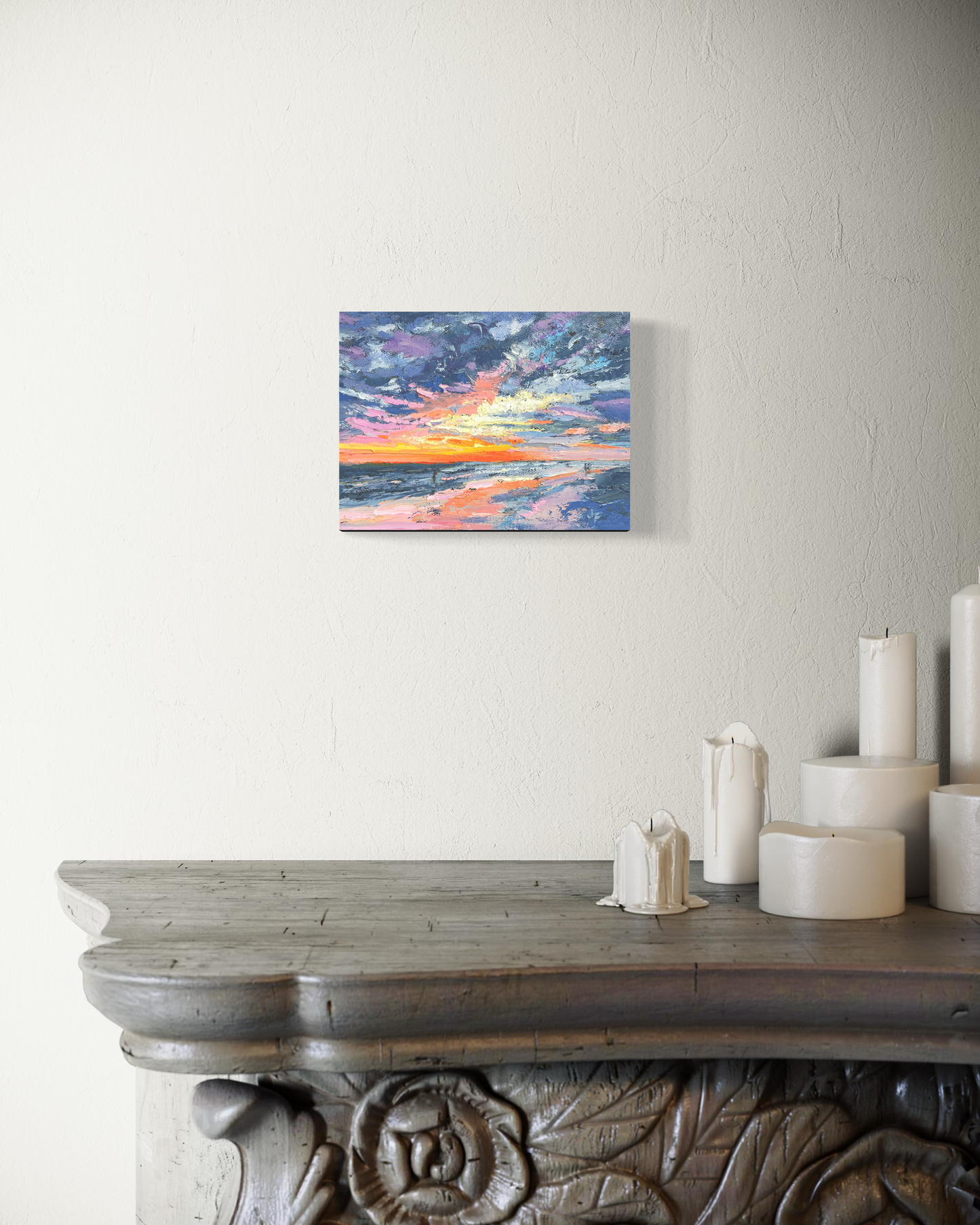Ten Florida Moments No. 4 – Original Small Oil Painting Gulf Coast Sunset 6x8”