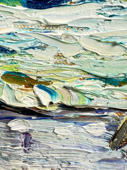 Ten Florida Moments No. 7 – Original Small Palette Knife Oil Painting Florida Heron 6x8