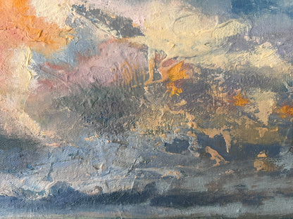 Florida Ocean Afternoon - Original Coastal Oil Painting on Canvas 18"x24"
