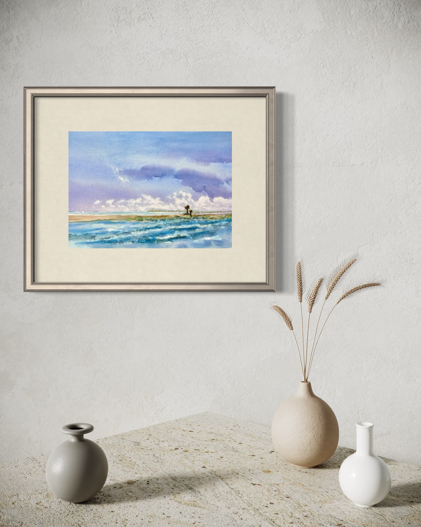Ponce Inlet Florida Watercolor Painting – Original 10x14 Coastal Landscape