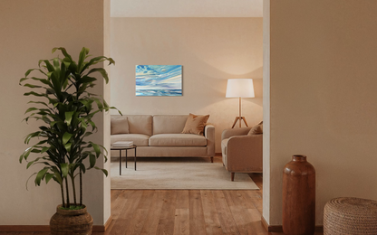 Florida Coastal Sky - Large Original Ocean Painting in Blue
