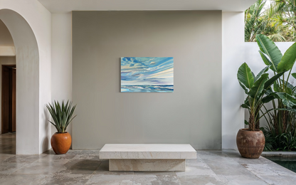 Florida Coastal Sky - Large Original Ocean Painting in Blue