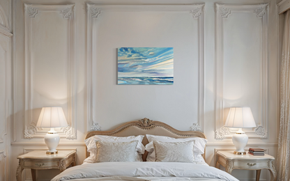 Florida Coastal Sky - Large Original Ocean Painting in Blue