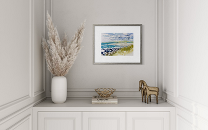 Florida Beach Morning Watercolor Painting – Original Ponce Inlet Coastal Art 10x1
