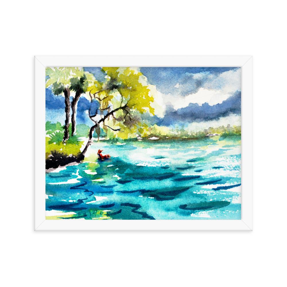 A day at Silver Glen 2 watercolor print Framed poster - Julianne Felton