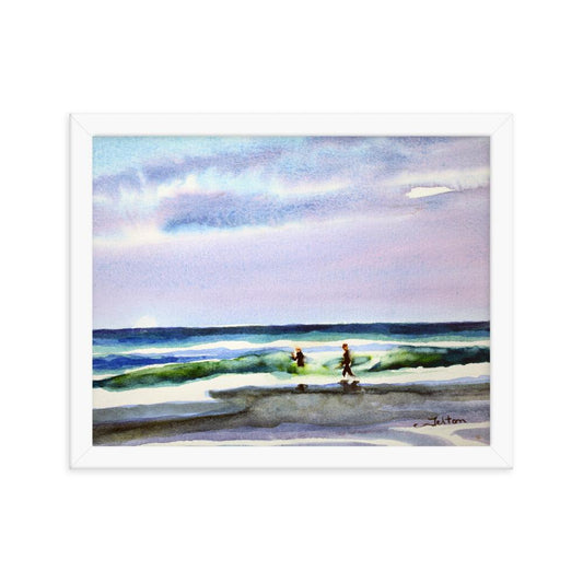 Afternoon surfers Framed poster - Julianne Felton