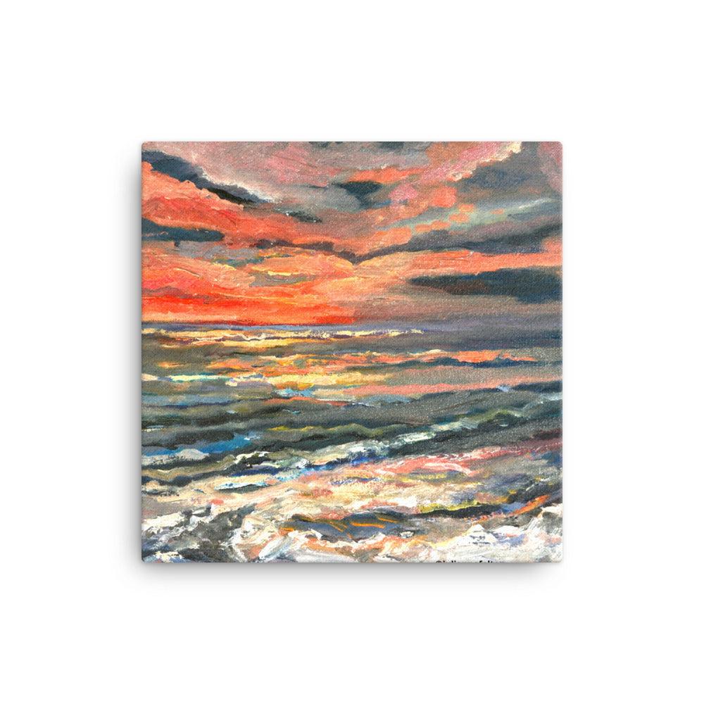 Dawn at the rocks canvas beach print - Julianne Felton