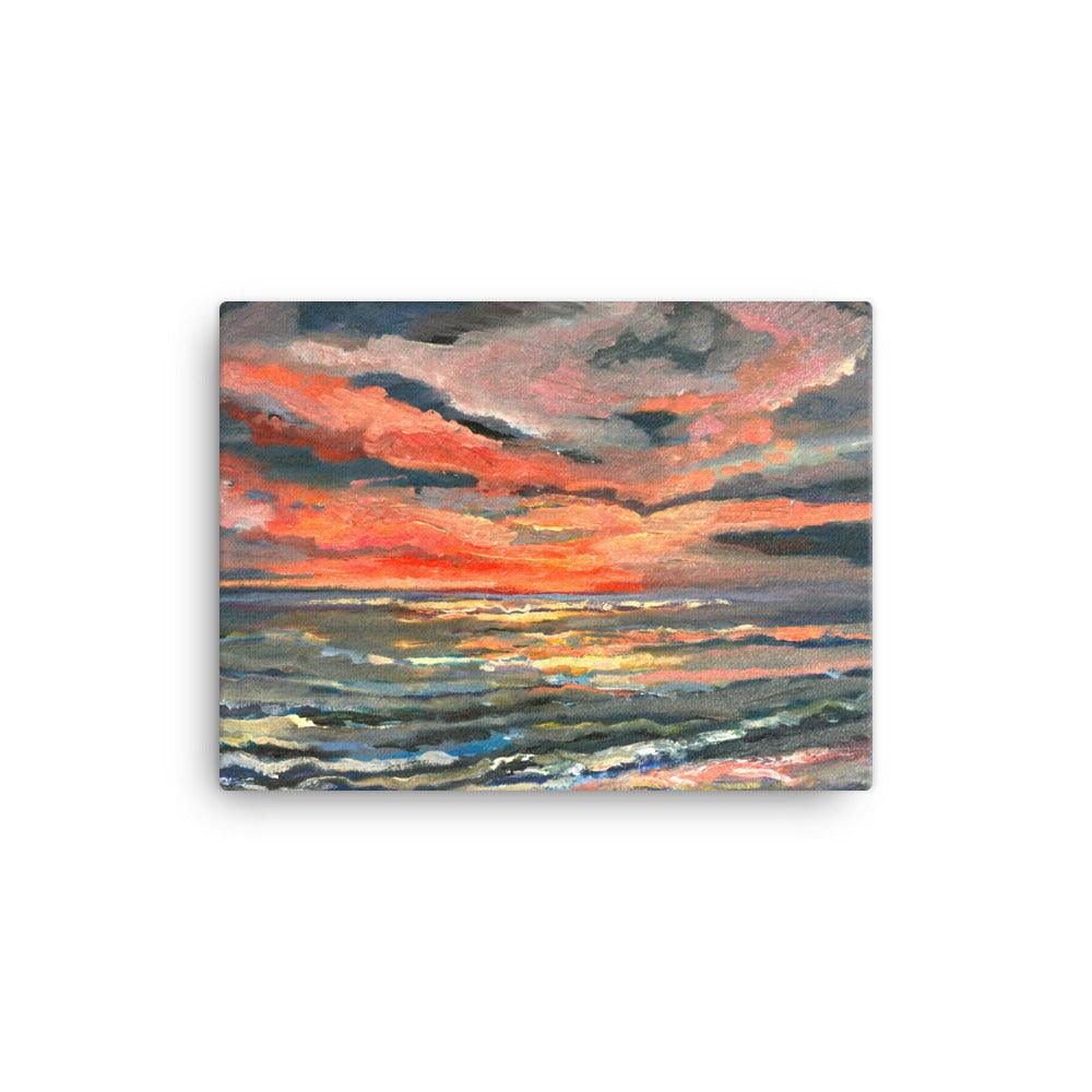 Dawn at the rocks canvas beach print - Julianne Felton