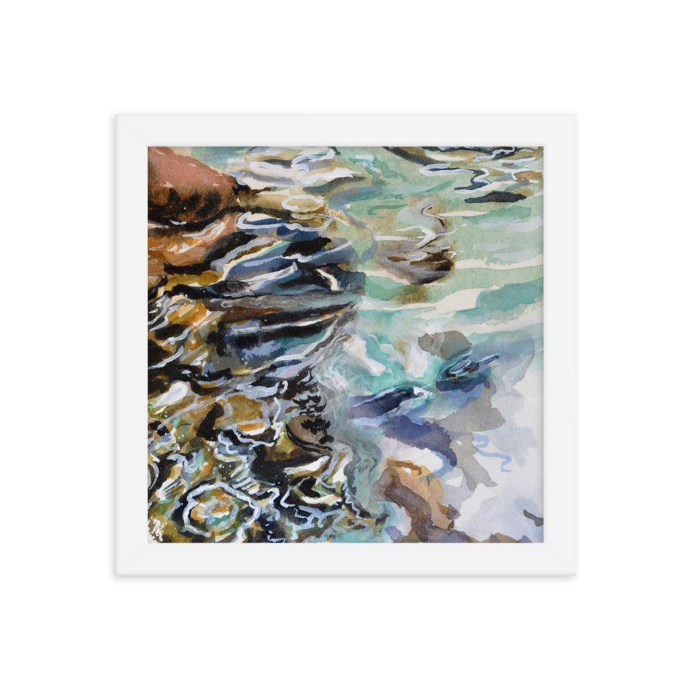 Edge of the Silver Glen spring framed watercolor painting print - Julianne Felton
