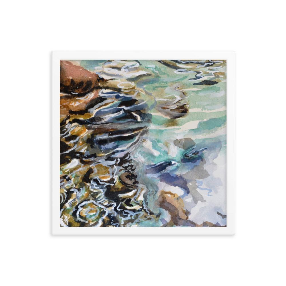 Edge of the Silver Glen spring framed watercolor painting print - Julianne Felton