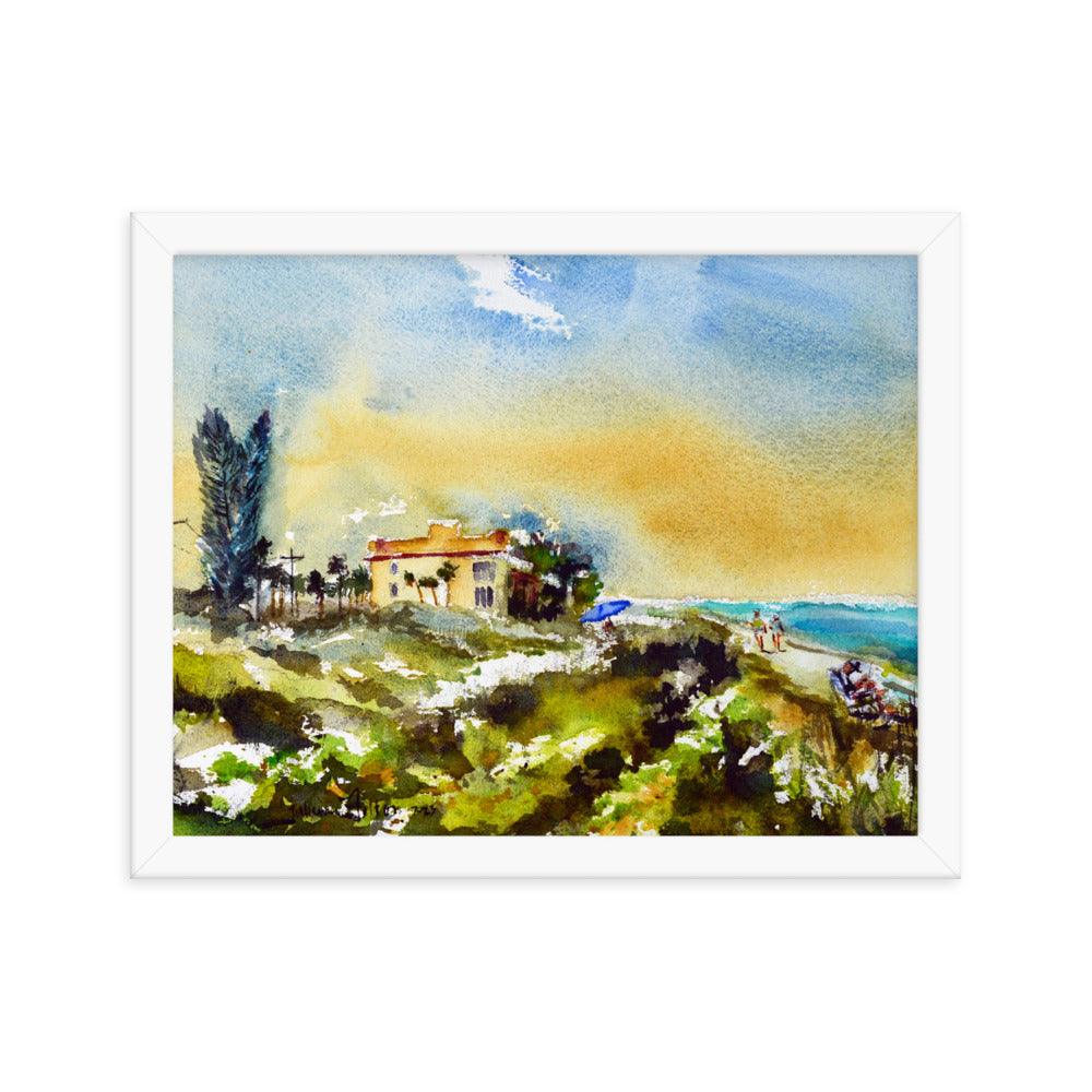 Turtle Beach framed watercolor print - Julianne Felton