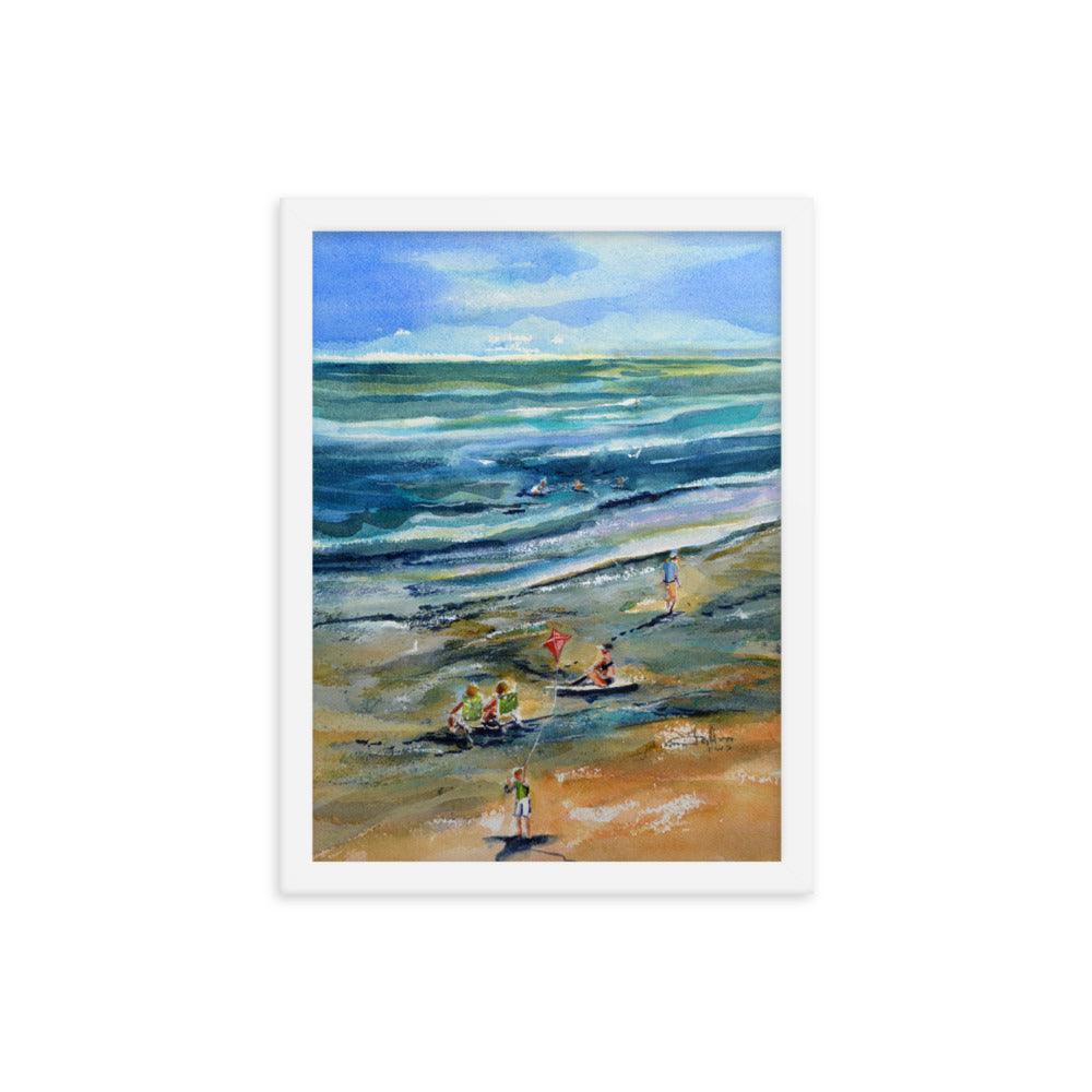 View from the pier framed watercolor print - Julianne Felton